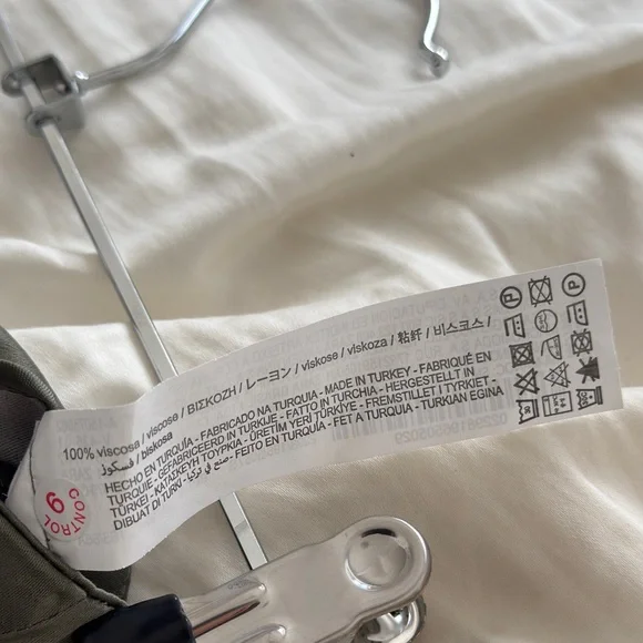 Zara Satin Effect Full Length Dart Pants in Olive - Picture 8 of 8